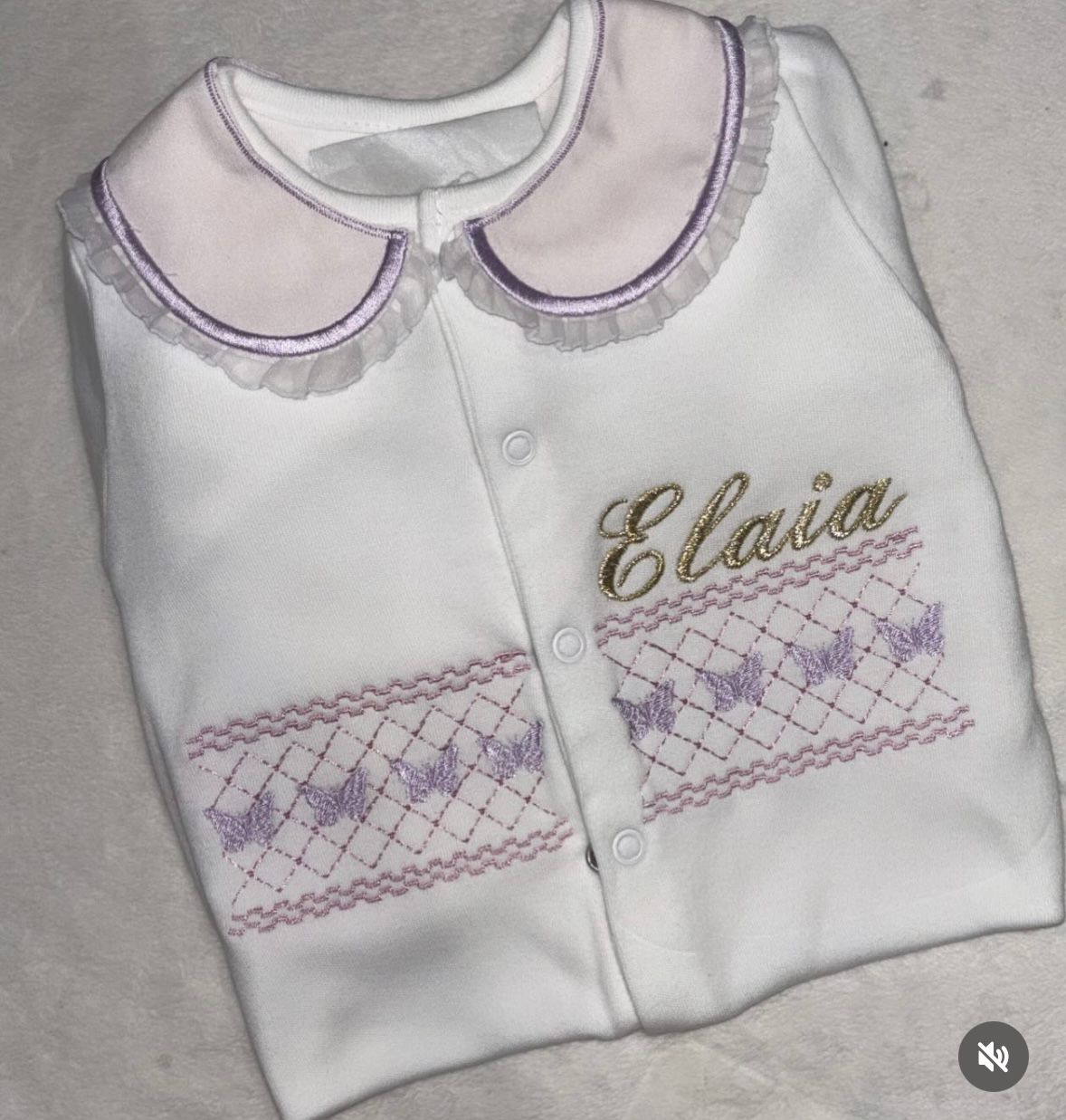 Butterfly Smocked Babygrow