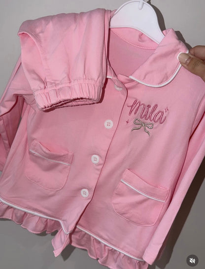 Personalised Bow Birthday Pyjamas