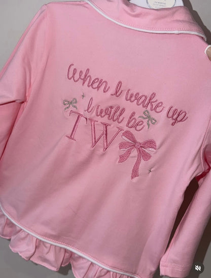 Personalised Bow Birthday Pyjamas