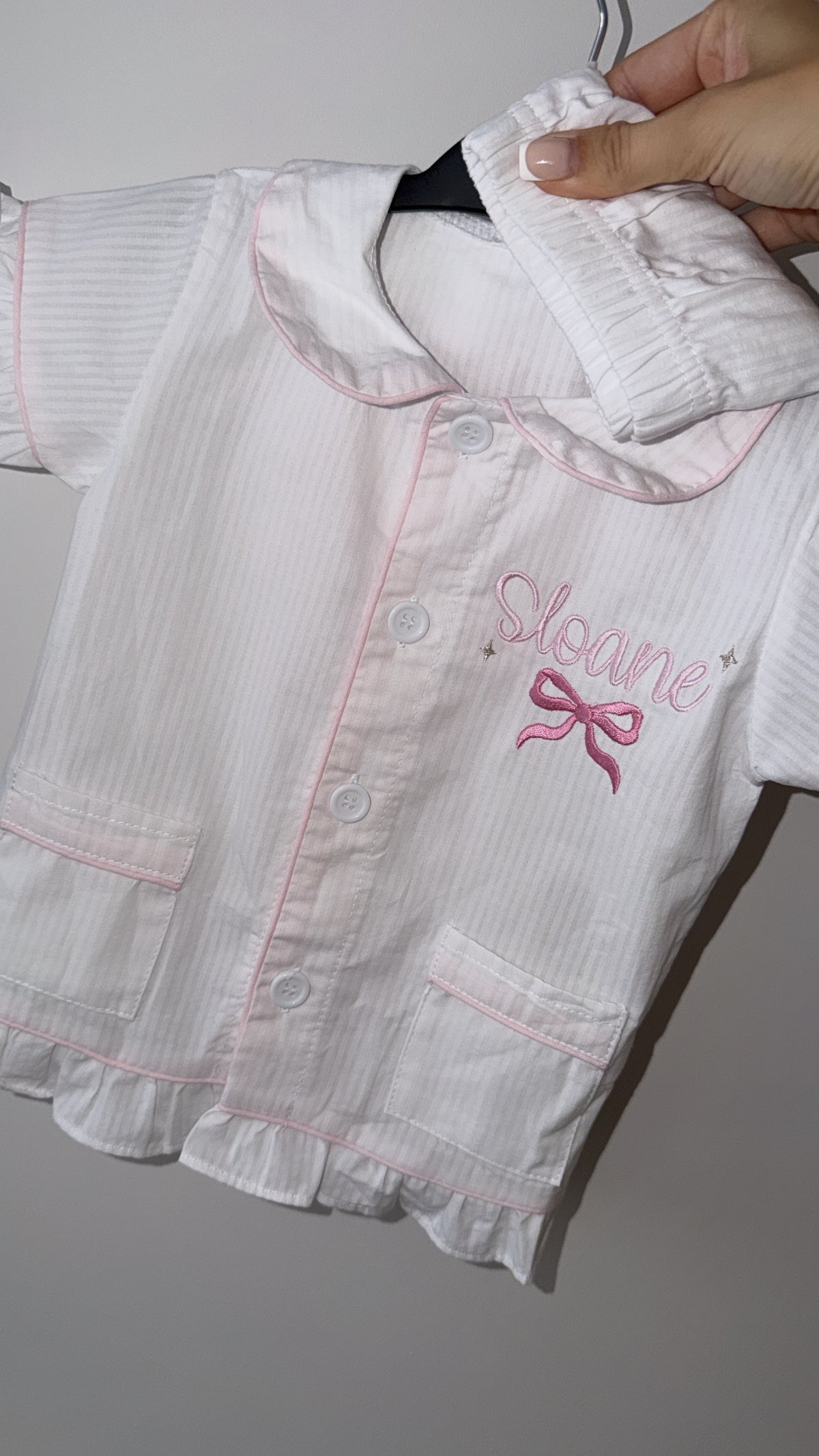 Personalised Bow Birthday Pyjamas